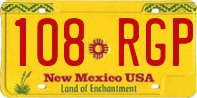 NM license plate 108RGP