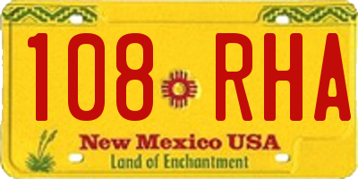 NM license plate 108RHA