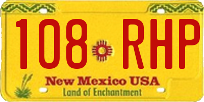NM license plate 108RHP
