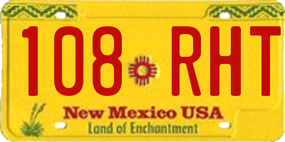 NM license plate 108RHT