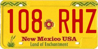 NM license plate 108RHZ