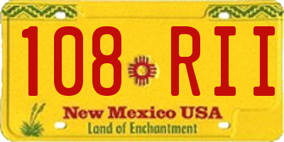 NM license plate 108RII