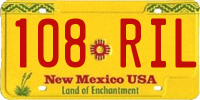 NM license plate 108RIL