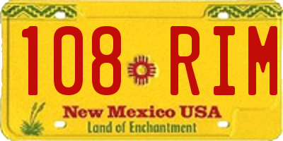 NM license plate 108RIM
