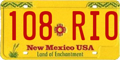 NM license plate 108RIO