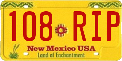 NM license plate 108RIP