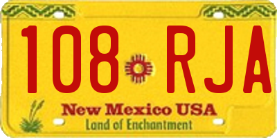 NM license plate 108RJA