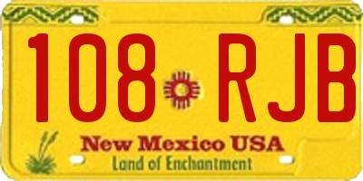 NM license plate 108RJB