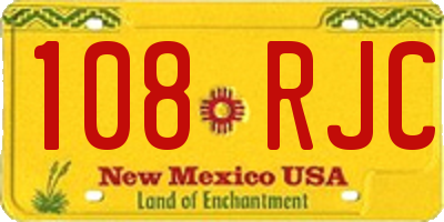 NM license plate 108RJC