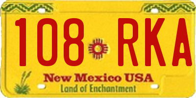 NM license plate 108RKA