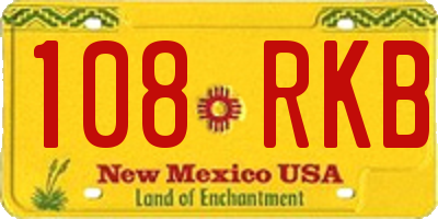NM license plate 108RKB