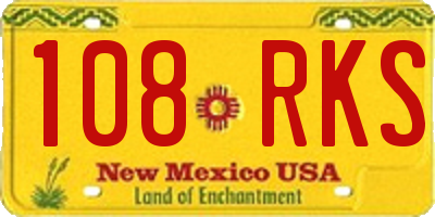 NM license plate 108RKS