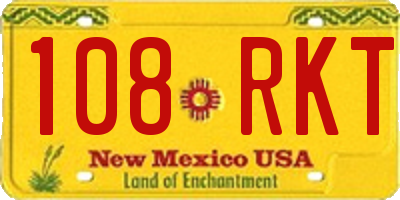 NM license plate 108RKT