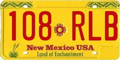 NM license plate 108RLB