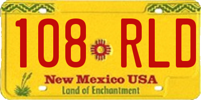 NM license plate 108RLD