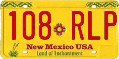 NM license plate 108RLP