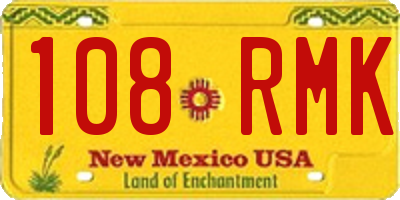 NM license plate 108RMK
