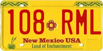 NM license plate 108RML