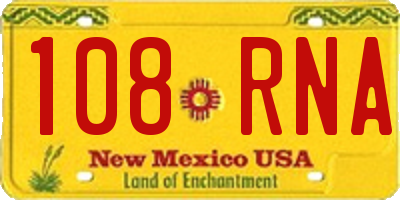 NM license plate 108RNA