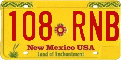NM license plate 108RNB