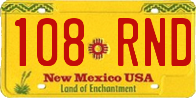 NM license plate 108RND