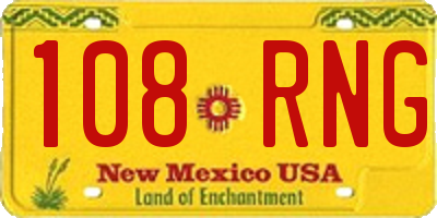 NM license plate 108RNG