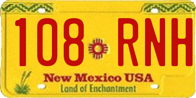 NM license plate 108RNH