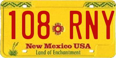 NM license plate 108RNY