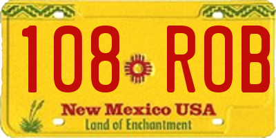 NM license plate 108ROB