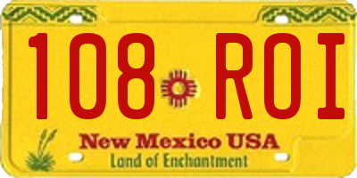 NM license plate 108ROI