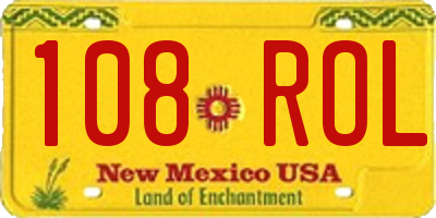 NM license plate 108ROL