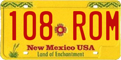 NM license plate 108ROM