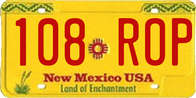 NM license plate 108ROP