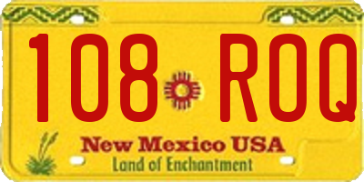 NM license plate 108ROQ