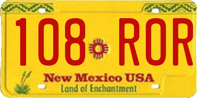 NM license plate 108ROR