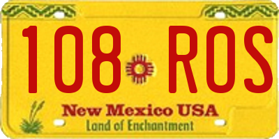 NM license plate 108ROS