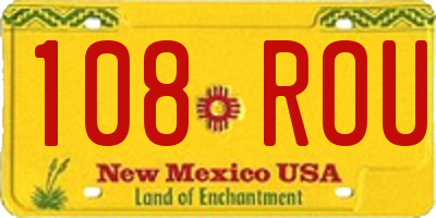 NM license plate 108ROU