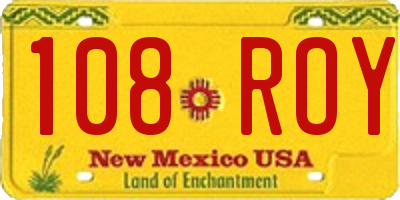 NM license plate 108ROY