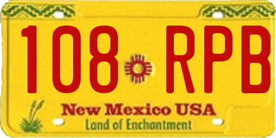 NM license plate 108RPB