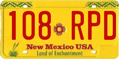 NM license plate 108RPD