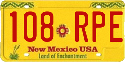 NM license plate 108RPE