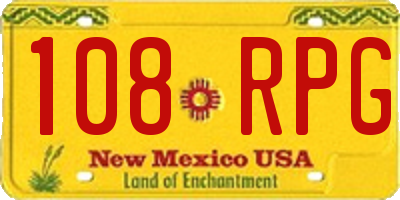 NM license plate 108RPG