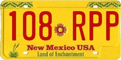 NM license plate 108RPP