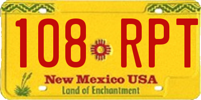 NM license plate 108RPT