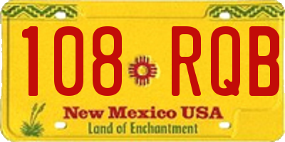 NM license plate 108RQB