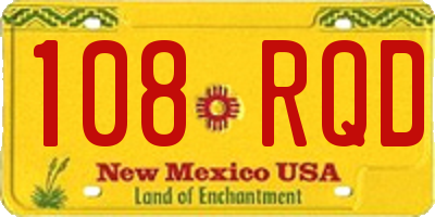 NM license plate 108RQD