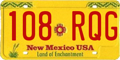 NM license plate 108RQG
