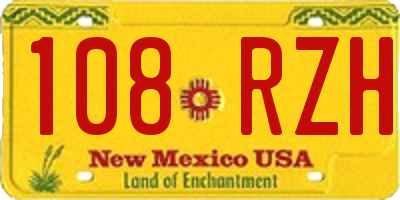 NM license plate 108RZH