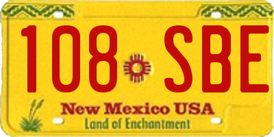 NM license plate 108SBE