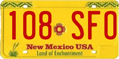 NM license plate 108SFO